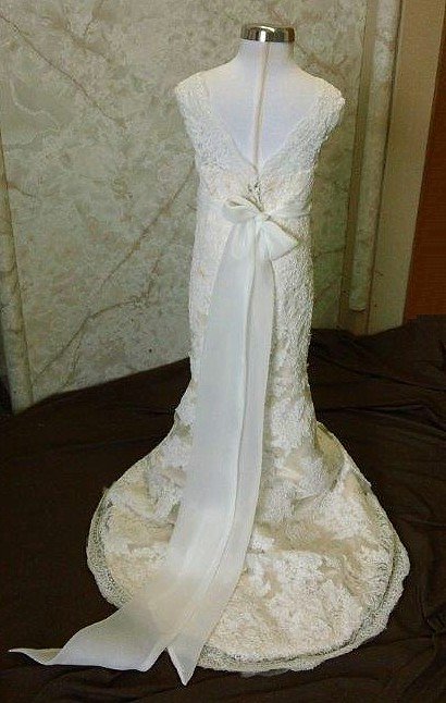 Lace flower girl dress to match bridal gown